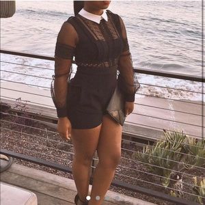 Self-Portrait Black lace romper